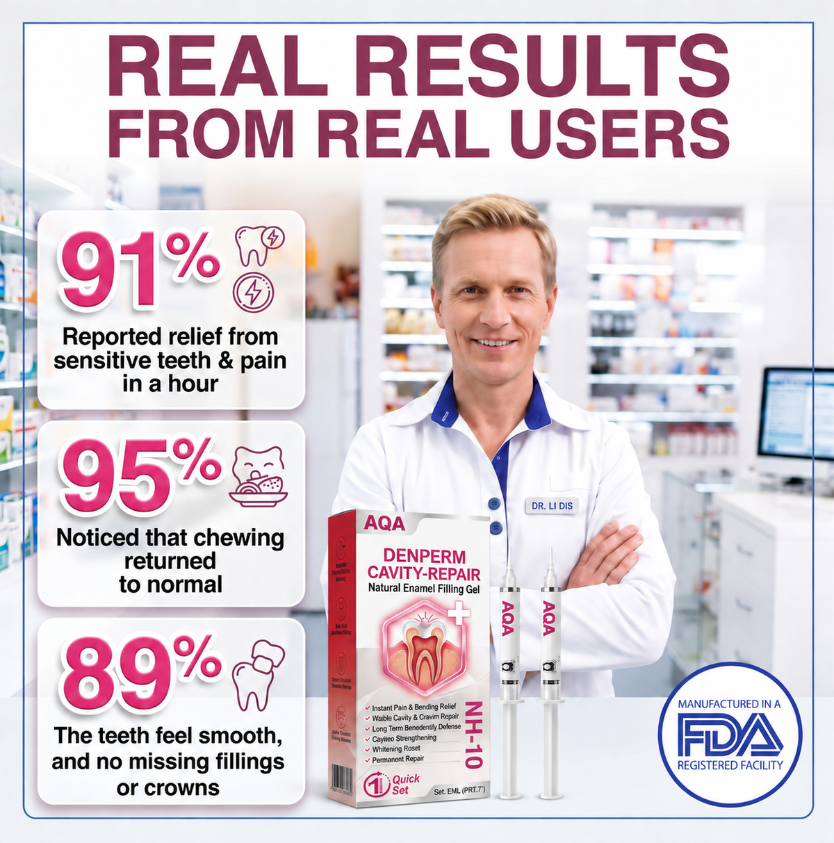AQA® Cavity-Repair Natural Enamel Filling Gel