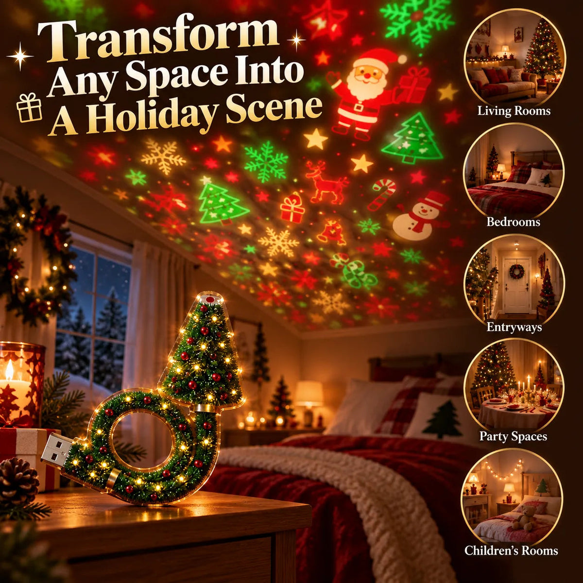Dmluckin® Christmas Magic Projector